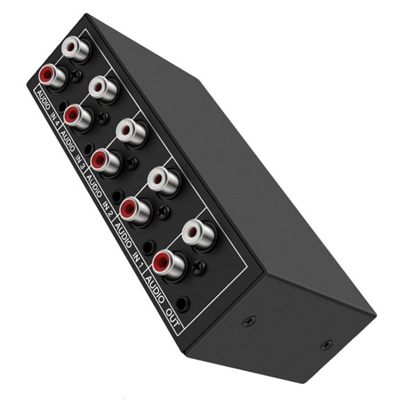 Yammee RCAs 3.5mm Metal Audiophiles Input Selectors Box Double Interfaces For Live Broadcasts