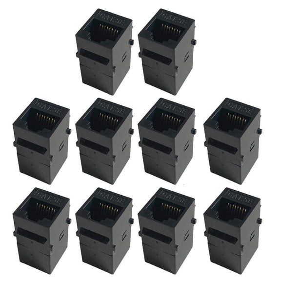 Yammee 10Pcs RJ45 Connector Cat6 Cat5e Straight Through Network Modules Ethernet Adapter Network Extender for Ethernet Cable