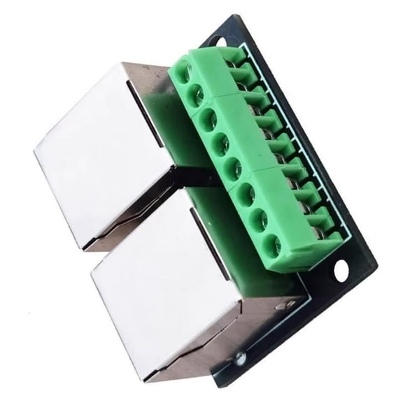 Yammee RJ45 Ethernet Double Female Terminal Board 3.5mm Pitching 8Pin RJ45 Screw Connector Networking Adapter Terminal