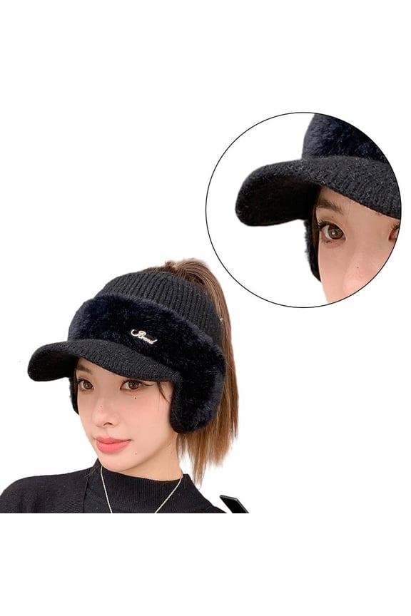 Yammee Rapper Knit Baseball Hat Winter Ear Warmer Headband Punk Bomber Hat Handmade