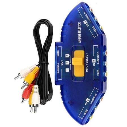 Yammee Portable Rcas Video Audios Switcher Hubs Easy Device Switching For Home Theater