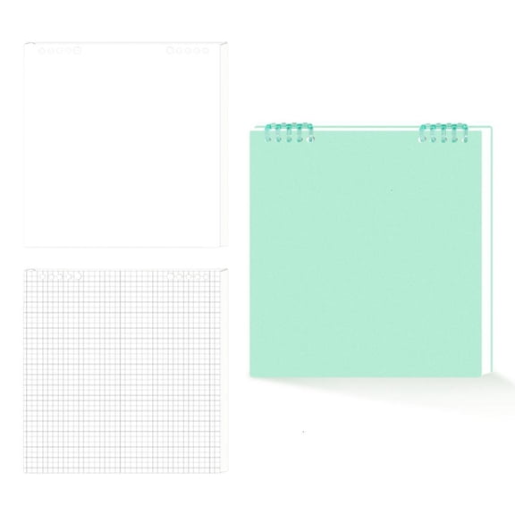 Yammee Refillable Binder Notebook Planner Binder Journal Notebook for Notes Plans Mind Map Daily Journaling, 120 Pages Gridded