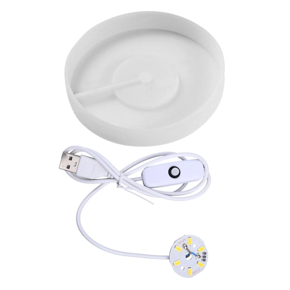 Yammee Resin Art Silicone Mold for LED Lighted Display Base Round Square Stand Mould and USB Powered Lights for DIY Crafts