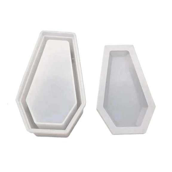 Yammee Resin Crystal Epoxy Mold Coffin Trinket Box Silicone Mould Container Making Tool