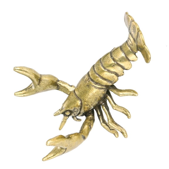 Yammee Retro Brass Lobsters Ornament Crawfish Statue Figurines Pen Holders Home Decors