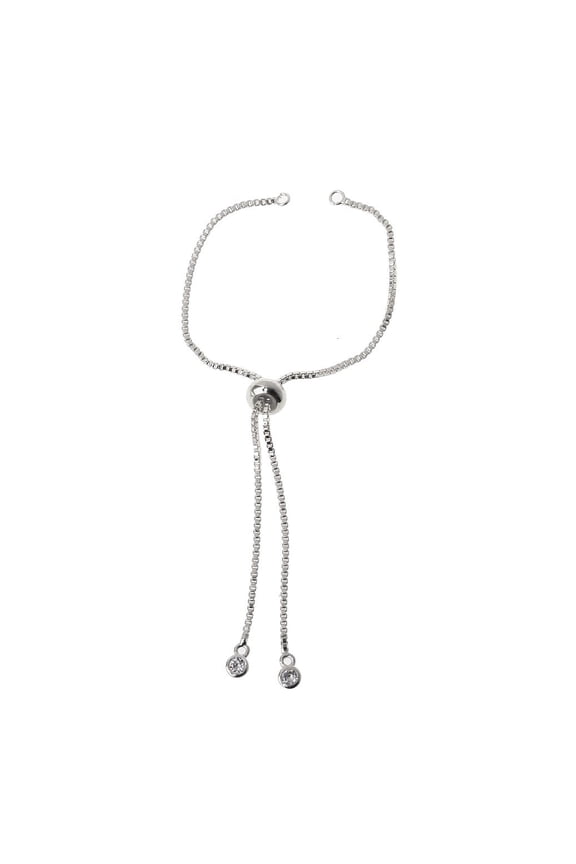 Yammee Rhinestones Pull Bracelet Slide Extender Chain with Ball Ends for Jewelry Mak