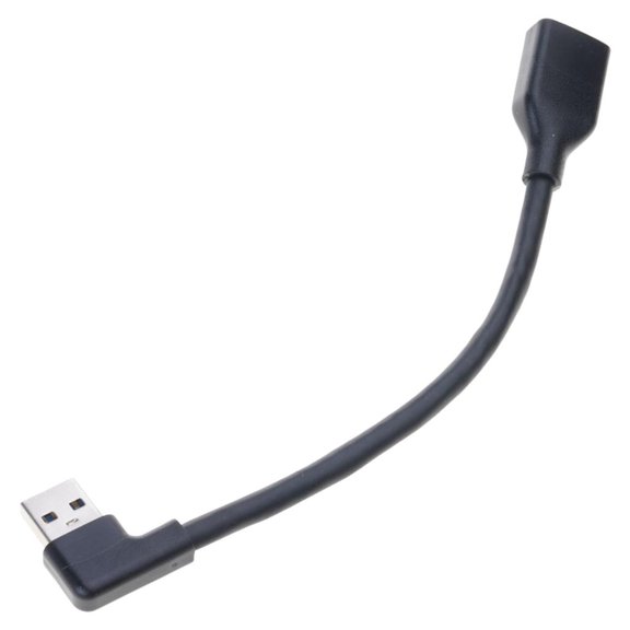 Yammee Right Angle Male to Female Stright Head Data Cable USB3.0 5Gbps Transfer Rate Compact Design for Tight Space