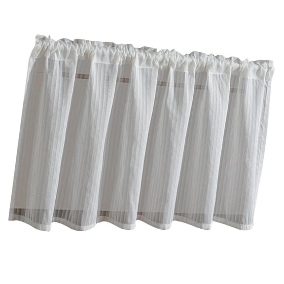 Yammee Rustics Rod Pocket Kitchen Curtains Drop Linens Look Polyester Panels for Small Window Laundry Room