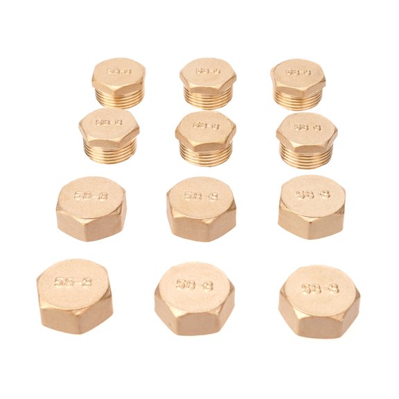 Yammee Set of 12 Threaded Cover Blanking Plug Closures for Sealing & Connecting Pipe