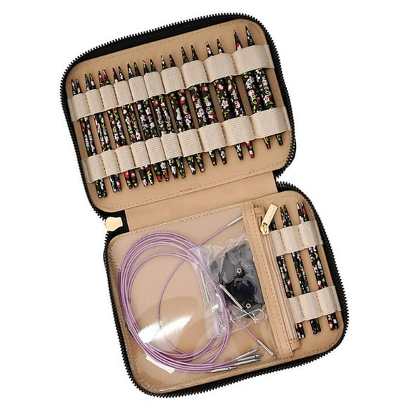 Yammee Short Round Knitting Needle 3-10mm Interchangeable Circular Knitting Needle Set with Case & Accessories for Knitting