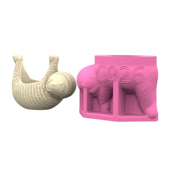 Yammee Silicone Casting Mould Sloths Shape for Designing Your Own Plant Containers