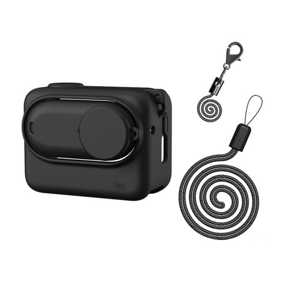 Yammee Silicone Protective Case For 360 GO 3S Action Camera and Lens With Quick Release Base Slot and Neck Strap Set