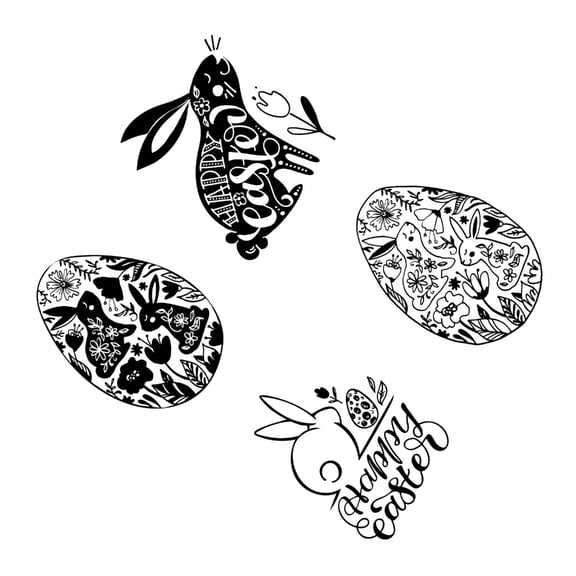 Yammee Silicone Seal Stamp Easter Eggs Clear Stamps DIY Scrapbooking Card Making Emboss