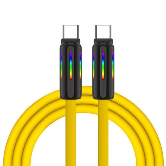 Yammee Silicone USB C to USB C Cable 100W 240W Fast Charging & Data Transfer 480Mbps for Smartphones Tablets Laptops