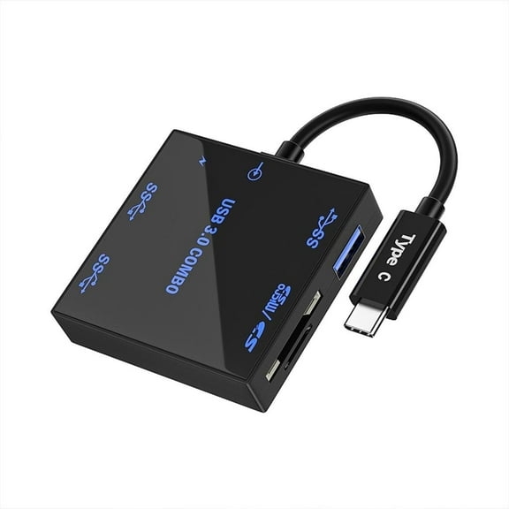 Yammee Simultaneous Portable Multiple Port USB 3.0 Hub TF Card Slot Fast Speed Charging Adapter For Smartphones PC Accessories