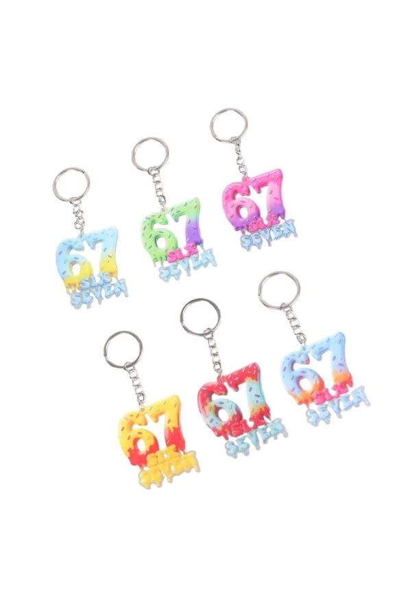 Yammee Six Seven Keychain Charm 67 Memes Key Charm Car Keyrings 67 Bag Charm for Purses