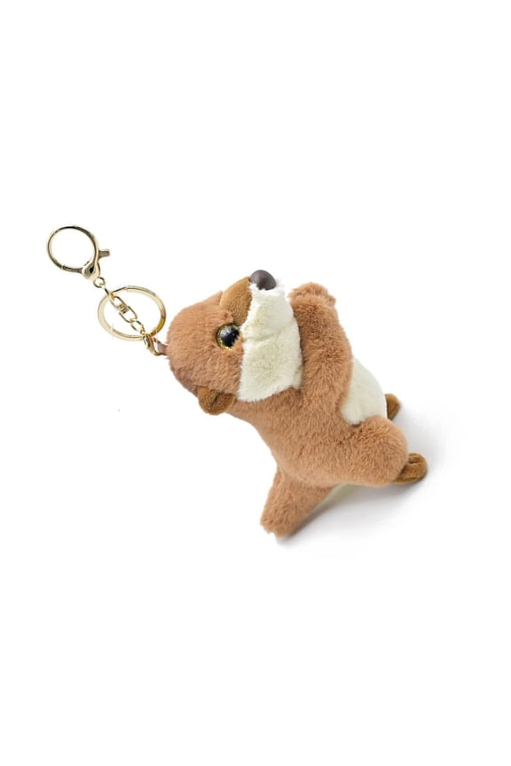 Yammee Soft Otters Pendant Keychain Plush Fabric Animal Keyring Stylish Key Decoration