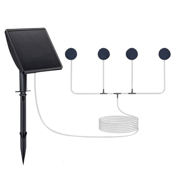 Yammee Solar Fish Tanks Aerator Double Hole Energy Saving Pump Stake Air Pumps