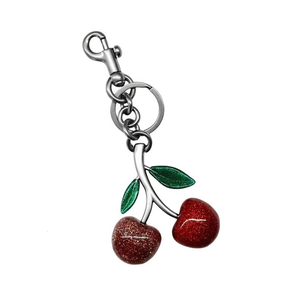 Yammee Sparkling Cherry Keyring Handmade Keychain Colorful Fruit Pendant Phone Chain