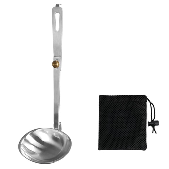 Yammee Spoon Outdoor Tableware Camping Silver Stainless Steel Folding Spoon Foldable