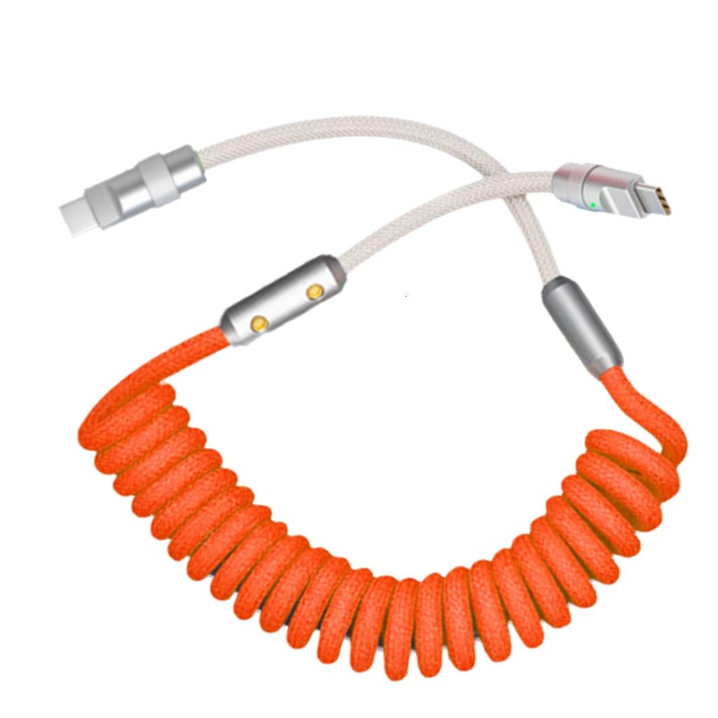 Yammee Spring Coil Data Cable For Type C Devices, 120W Fast Charging ...