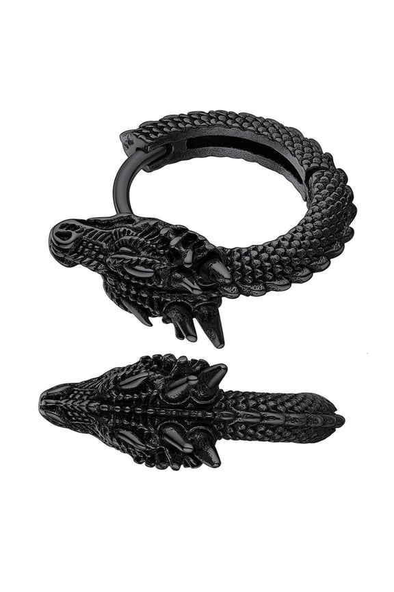 Yammee Stainless Steel Dragon Hoop Earrings Stainless Steel Ear Studs Unisex Jewelry Stylish Accessory for Party and Daily Use