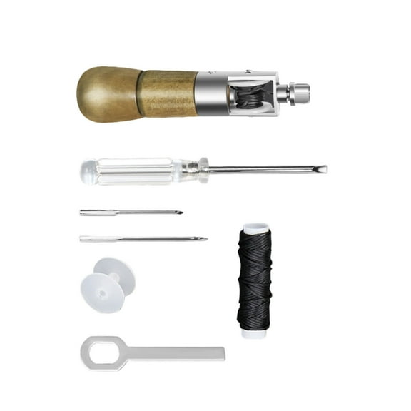 Yammee Stitching Awl Tool Including Sewing Repair Awl, Straight Needle, Thread, Bobbin