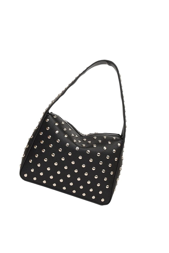 Yammee Studded PU Leather Underarm Purse Shoulder Bag Retro Punk Style 90s Small Zippered Handbag for Women Fashion Streetwear