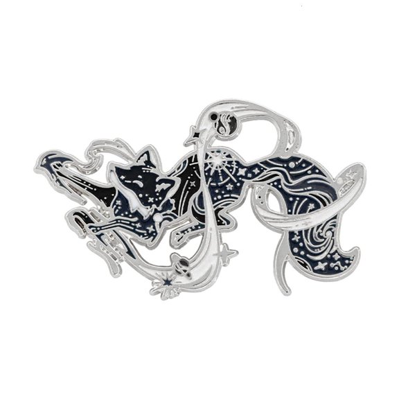 Yammee Sturdy Alloy Foxes Pin Sparkling Star Accents Suitable For Parties And Weddings