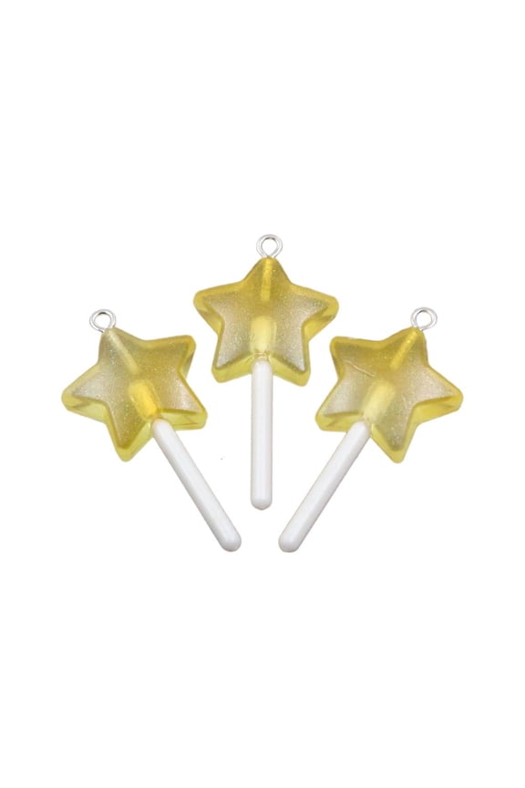 Yammee Sturdy Resin Star Heart Circle Lollipop Charm Pendant for Trendsetters