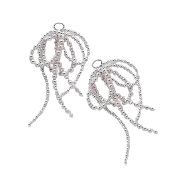Yammee Stylish Bowknot Shoe Buckle Pearl Bows Shaped Shoe Clip DIYs Supplies for Keychain Earrings Neckalce Jewelry Making Tool