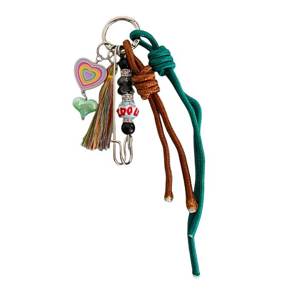 Yammee Stylish Hand Braided Keychain Versatile Nylon Key Accessory Handcrafted Knot Pendant for Outdoor Activities