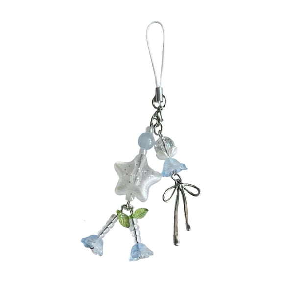 Yammee Summer Star Phone Strap Keychain Acrylic Lightweight Sturdy Accessory For Women Girls Keys Jewelry Decoration