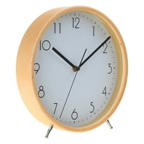 Yammee Table Clock 8Inch Wooden Decorative Desktops Clock Battery Operated Wall Clock