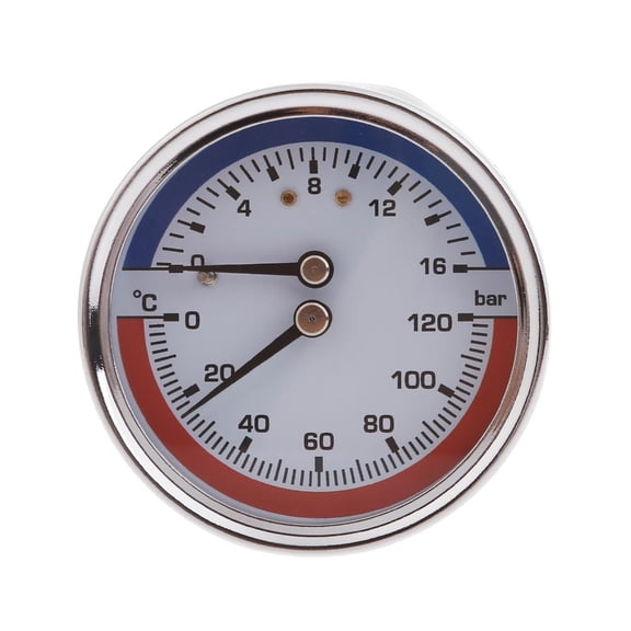 Yammee Temperature Pressure Gauges Pressure Gauges 1/4in Thermomanometer Boiler