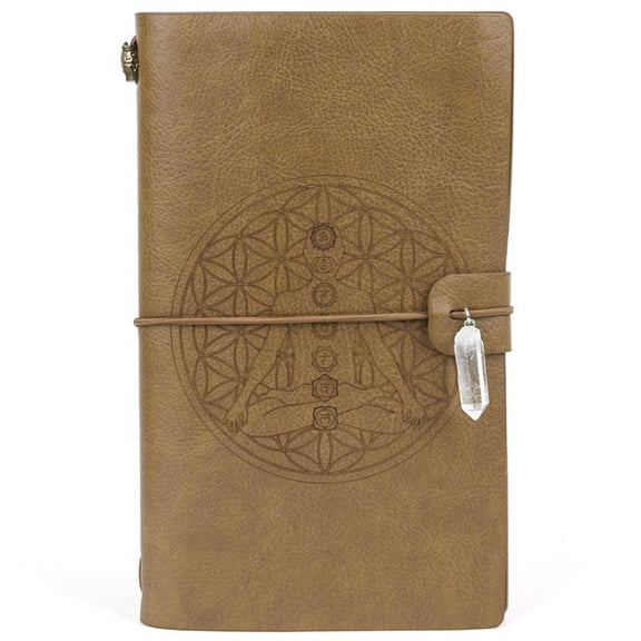 Yammee Travel Journal Planner Notebook with Crystal Pendant for Women Men Office Worker