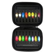 Yammee Trouts Fishing Spoon Lure Artificial Baits Spinner Blinkers Fishing Baits with Storage Box Mini Fishing Spoon Lure