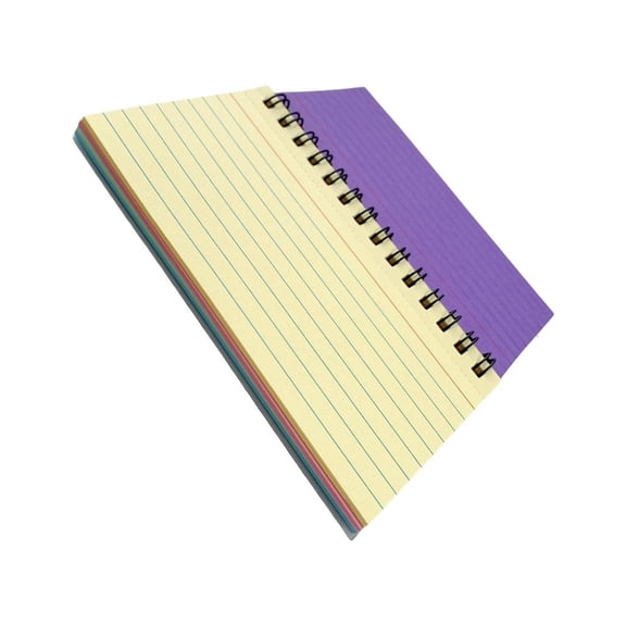 Yammee Twin Coil Binding Notebook 50Sheets Lined Pocket Writing Notepads Small Paper Notebook for Note Taking Drawing Sketching