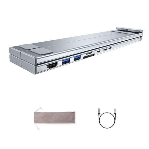 Yammee 8 in 1 Aluminum Laptop Stand Hubs with 4K USB C Port and PD100W Fast Charging for Tablets and Notebook