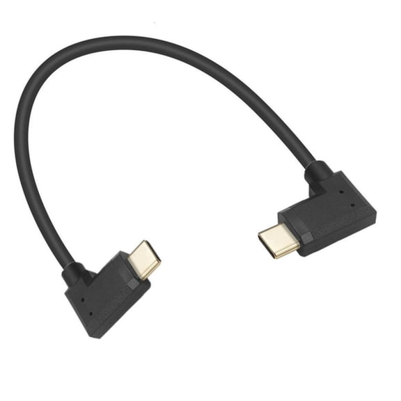 Yammee Type C Male to Male Right Angle Charger Cord 10Gbps Data Transfer Connector Fast Charging Cable for Phone Tablet Laptop