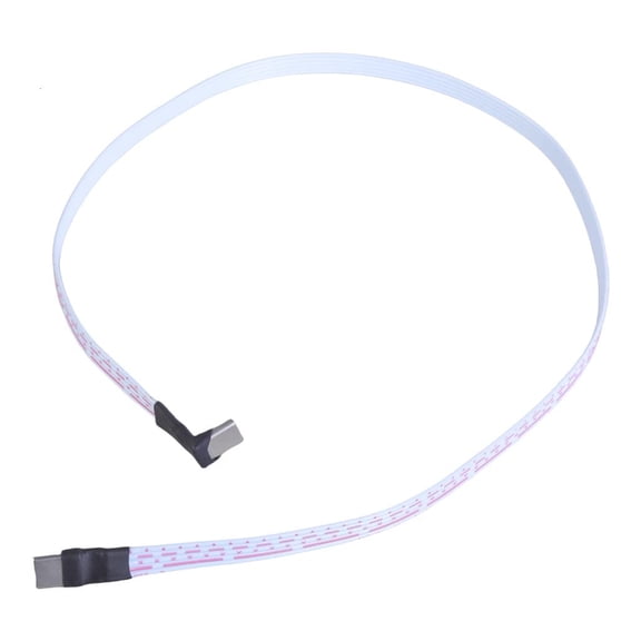 Yammee Type C to Type C Flexible Cable 90 Degree Flat Soft Cable for Tight Space 480Mbp