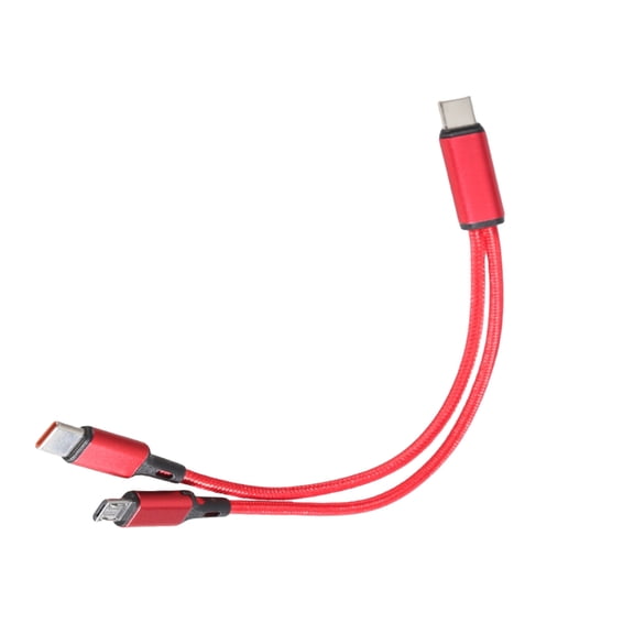 Yammee Type C to USB 5Pin and Type C Splitter Cord 27W 1 to 2 Male Connectors Fast Charging Cable Wire for Multiple Devices