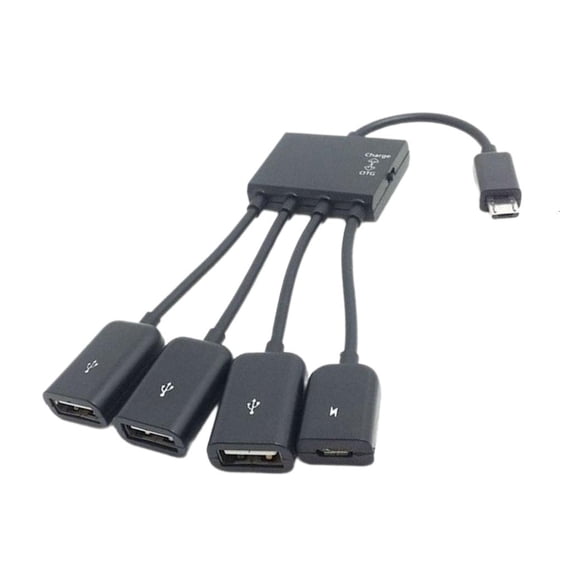 Yammee TypeC MicroUSB OTG 4 Port Adapter Power Cord for Multiple Devices Phones
