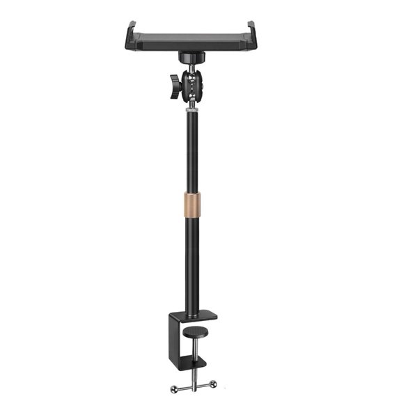 Yammee U11Z3 Clamp Telescoping Rod H6 Mount Adjustment Height Phone Tablet Stand Compatibles 9-15Inch Screens