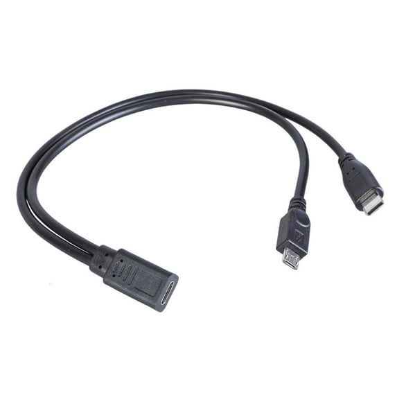 Yammee USB C to MicroUSB and Type C Y Splitter Cable for Simultaneous Device Charging