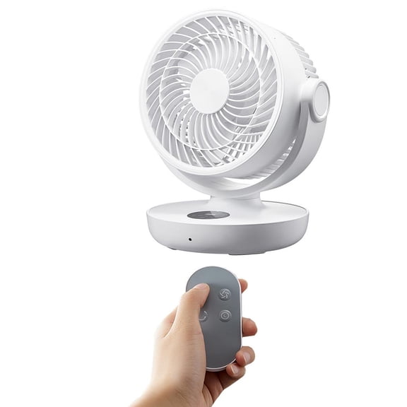 Yammee USB Rechargeable Desk Fan 10000mAh Battery Powered Fan Remote Control 4 Speeds