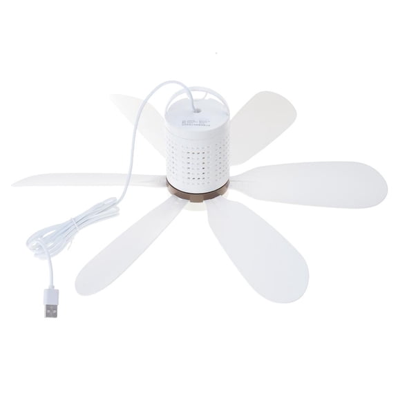 Yammee USB Small Ceiling Fan Quiet Operation 5V 5W for Outdoor Camping and Outages Tent