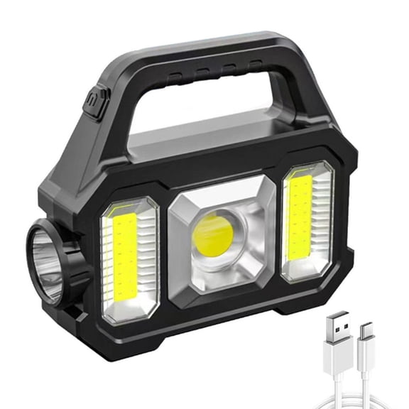Yammee USB Solar Charging Flashlight Water Proof Outdoor Searchlights Rechargeable LED Torch Camping Light 2500mAh Work Light