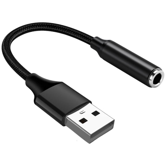 Yammee USB To 3.5mm Auditory Cable For PC Laptop HiFi Music Noise Reduces Weaving Cord