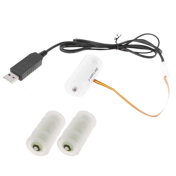 Yammee USB to 4.5V LR14 C Dummy Battery Eliminate Cable for 3Pcs LR14 C Battery for Toy, Controllers, Gas Water Heater, Torches